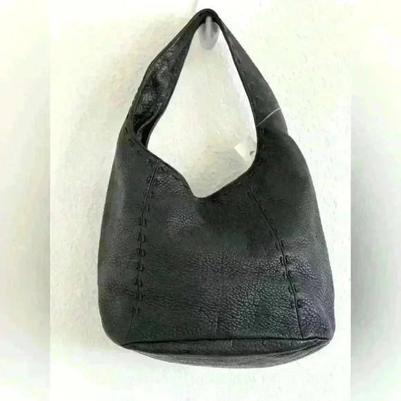 Talbots Black Pebbled Leather Hobo Shoulder Bag - Picture 2 of 10